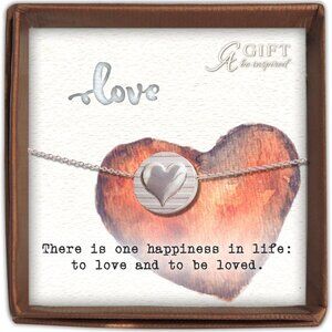 NEW In The Spirit of Love Heart Pendant Necklace, Sterling Silver, 15 in